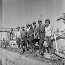 Плотники-бетонщики | Строительство. 1987 г., г.Северодвинск. Фото #C14907.