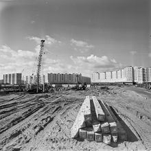 Застройка "циркульной" площади | Строительство. 1987 г., г.Северодвинск. Фото #C13671.
