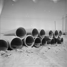 Трубы | Строительство. 1987 г., г.Северодвинск. Фото #C13687.
