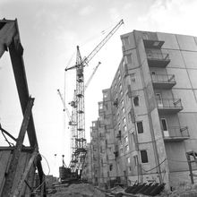 Строительство дома | Строительство. 1987 г., г.Северодвинск. Фото #C13693.