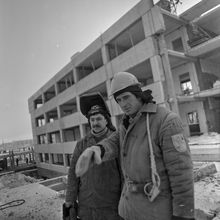 Строительство дома | Строительство. 1987 г., г.Северодвинск. Фото #C13696.