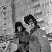 Строители | Строительство. 1987 г., г.Северодвинск. Фото #C13702.