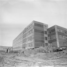 Строительство школы | Строительство. 1988 г., г.Северодвинск. Фото #C14490.