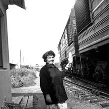 Работник железнодорожного транспорта | Транспорт. 1970-e гг., г.Северодвинск. Фото #C9772.