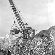 Выемка грунта | Строительство. 1970-e гг., г.Северодвинск. Фото #C2190.