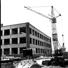 Строительство здания | Строительство. 1970-e гг., г.Северодвинск. Фото #C50.