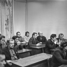 На лекции по технике безопасности | Предприятия. 1970-e гг., г.Северодвинск. Фото #C9227.