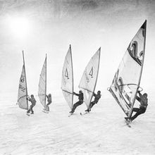 Виндсерфингисты | Спорт. 1980-e гг., г.Северодвинск. Фото #C7945.