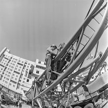 Строительный кран | Строительство. 1980-e гг., г.Северодвинск. Фото #C15164.
