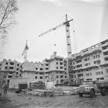 Строительство дома | Строительство. 1980-e гг., г.Северодвинск. Фото #C15165.