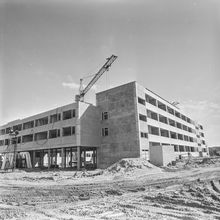 Строительство здания | Строительство. 1980-e гг., г.Северодвинск. Фото #C15168.