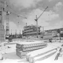 Строительная площадка | Строительство. 1980-e гг., г.Северодвинск. Фото #C15173.
