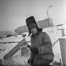 Сварщик | Строительство. 1980-e гг., г.Северодвинск. Фото #C16224.
