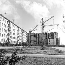 Кирпичная вставка | Строительство. 1980-e гг., г.Северодвинск. Фото #C14345.