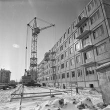 Строительство пятиэтажного дома | Строительство. 1978 г., г.Северодвинск. Фото #C14354.