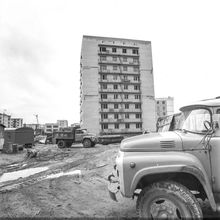 Строительство дома | Строительство. 1980-e гг., г.Северодвинск. Фото #C14369.