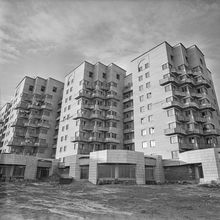 Новые дома на проспекте Бутомы | Строительство. 1980-e гг., г.Северодвинск. Фото #C14251.